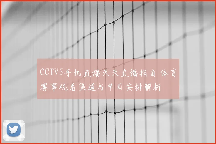 CCTV5手机直播天天直播指南 体育赛事观看渠道与节目安排解析